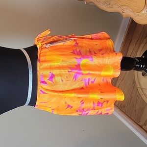 Vintage Catalina bright orange daisy swim coverup